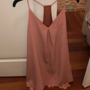 Pink Dress with Lace Trim